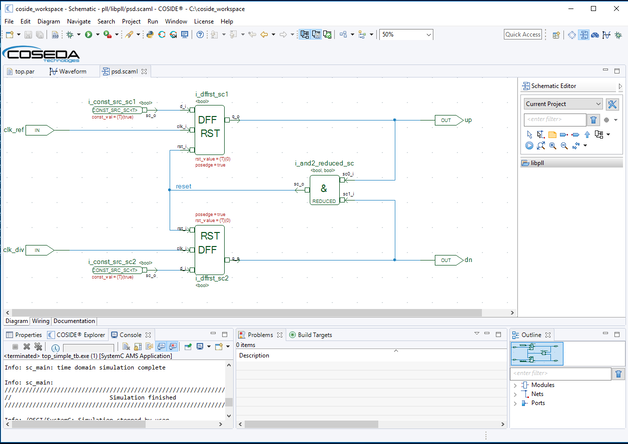 Interface do editor de esquemas COSIDE®